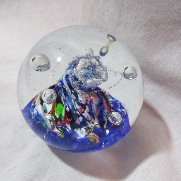 CAITHNESS SCOTLAND GLASS Studio Art MYRIAD Paperweight Ornament SWIRLY Sculpture - Picture 3 of 4